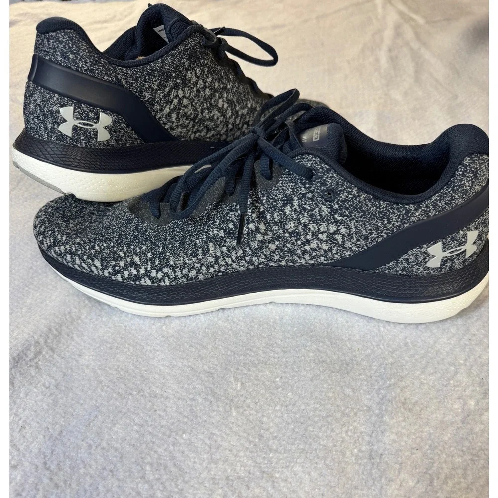Under Armour Charged Impulse Knit Mens Running Shoes Navy White 3022593-401 14